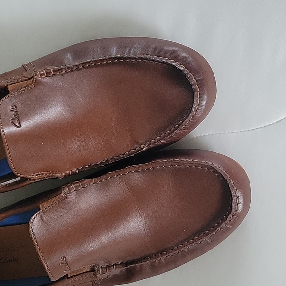 CLARKS MARKMAN PLAIN LOAFERS  11 DARK TAN - Picture 9 of 12